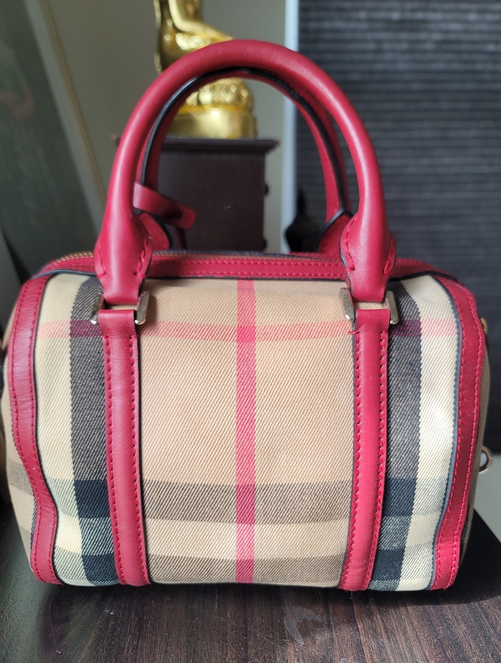 Burberry Tricolor Canvas Leather Boston Bag - Picture 3 of 17
